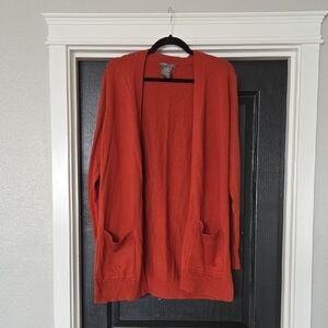 Matty M Women's Deep Pumpkin Orange Cardigan Size XL